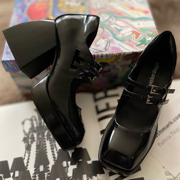 Free People X Jeffrey Campbell Reine Double Strap Platform Block Heel Mary Janes - Picture 11 of 11